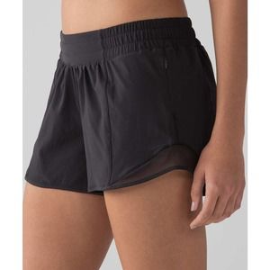 LULULEMON Hotty Hot Short II Long 4" Black Size 6 Running Jogging Training